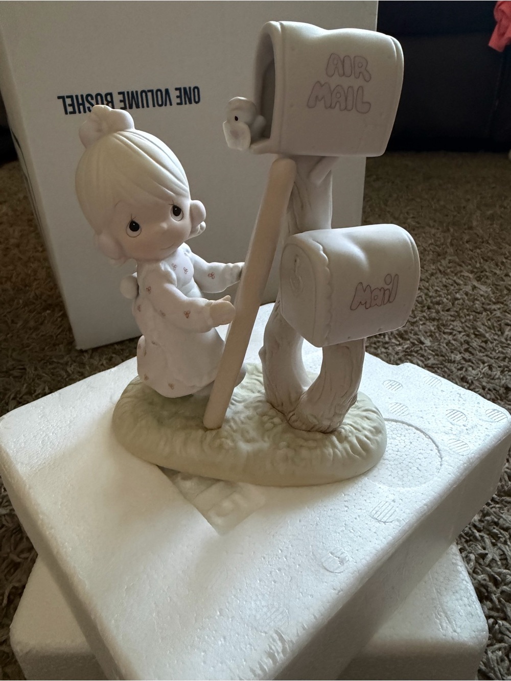 Precious Moments White Porcelain Figurine "Good News Is So Uplifting"
